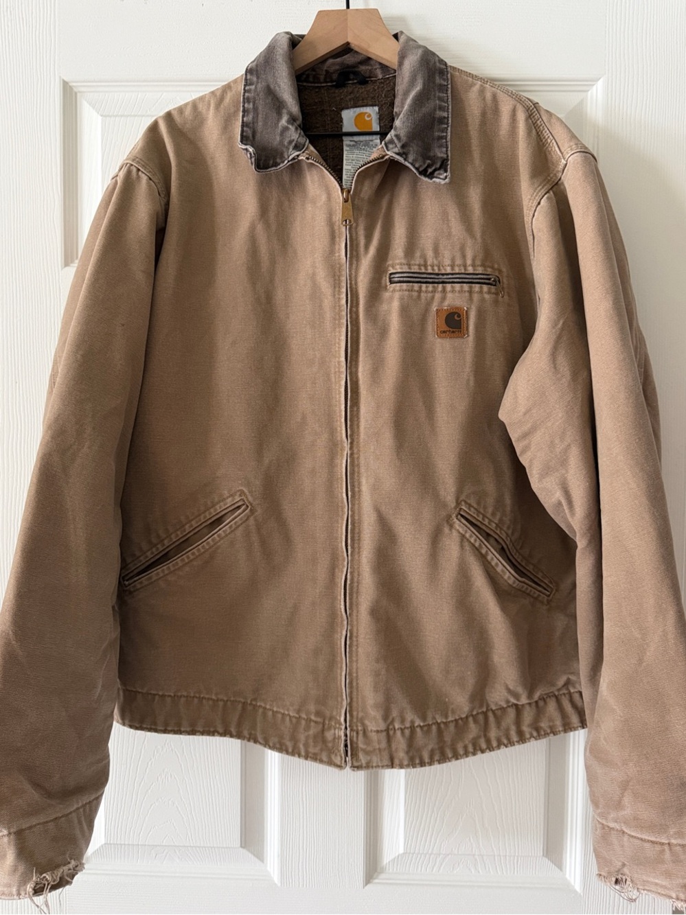Vintage Carhartt J97 Detroit Jacket Saddle Brown Thrashed XL Tall